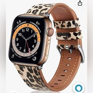 Apple Watch replacement for 44mm 45mm 49mm genuine leather animal print